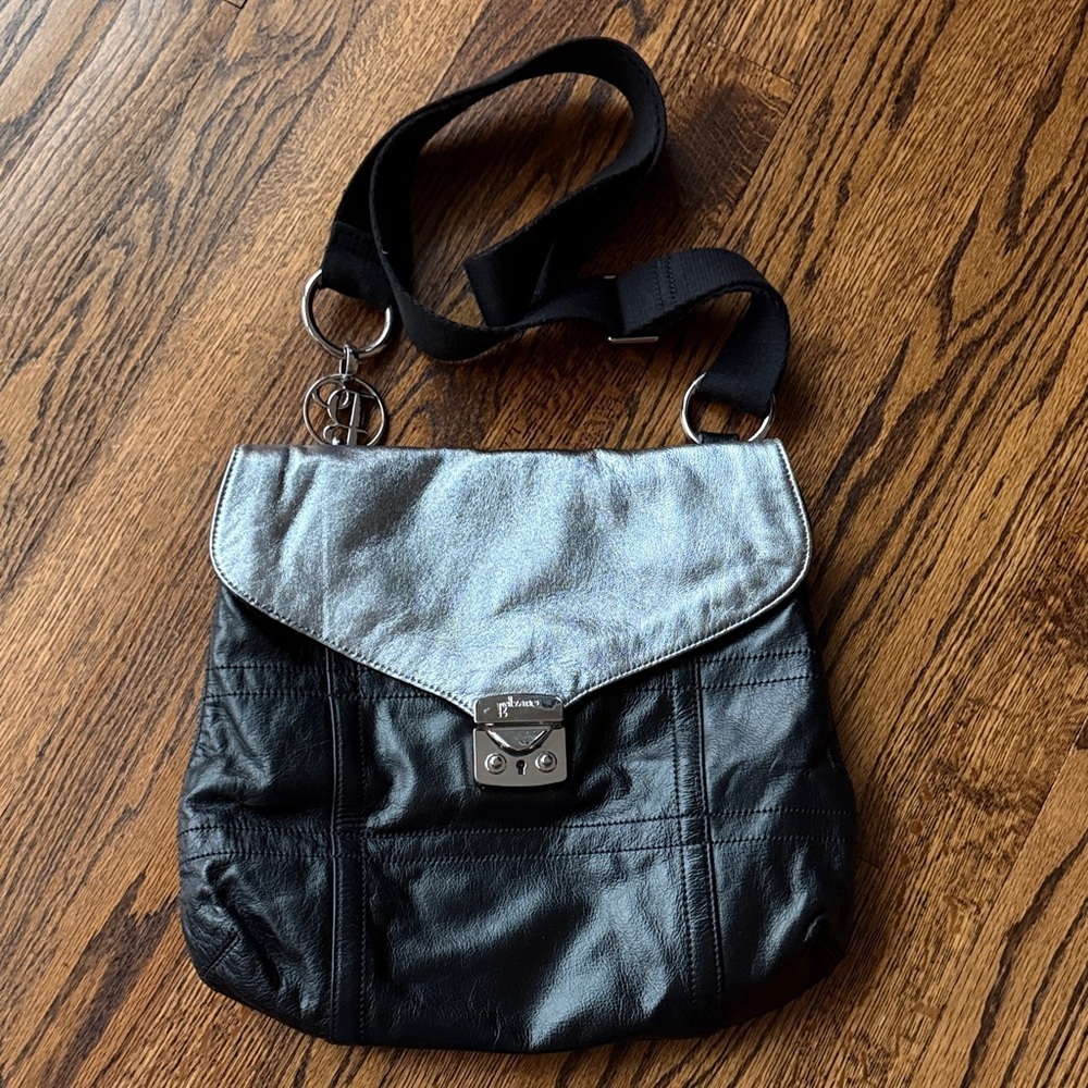 Bolzano Women’s Elegant Black and Silver Crossbody Bag Outdoor Casual